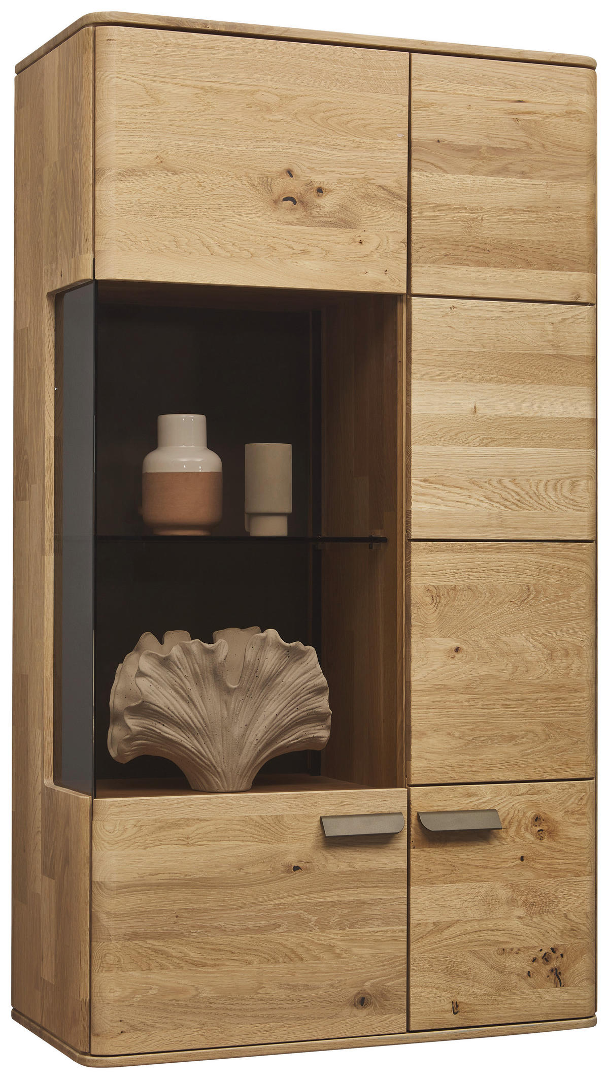 HÄNGEVITRINE in Wildeiche   - Wildeiche/Bronzefarben, Natur, Glas/Holz (76,9/137,8/37,1cm) - Valnatura