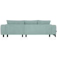 ECKSOFA  in Chenille Hellblau  279/222 cm  - Schwarz/Hellblau, KONVENTIONELL, Kunststoff/Textil (279/222cm) - Hom`in