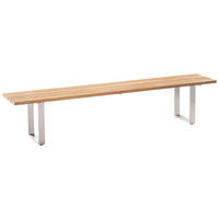 GARTENBANK 180/46/40 cm  in Teakfarben  - Edelstahlfarben/Teakfarben, Design, Holz/Metall (180/46/40cm)