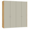 DREHTÜRENSCHRANK  in Eichefarben, Sandfarben  - Sandfarben/Eichefarben, Design, Glas/Holz (205,1/220/58,5cm) - Jutzler