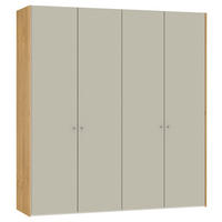 DREHTÜRENSCHRANK  in Eichefarben, Sandfarben  - Sandfarben/Eichefarben, Design, Glas/Holz (205,1/220/58,5cm) - Jutzler