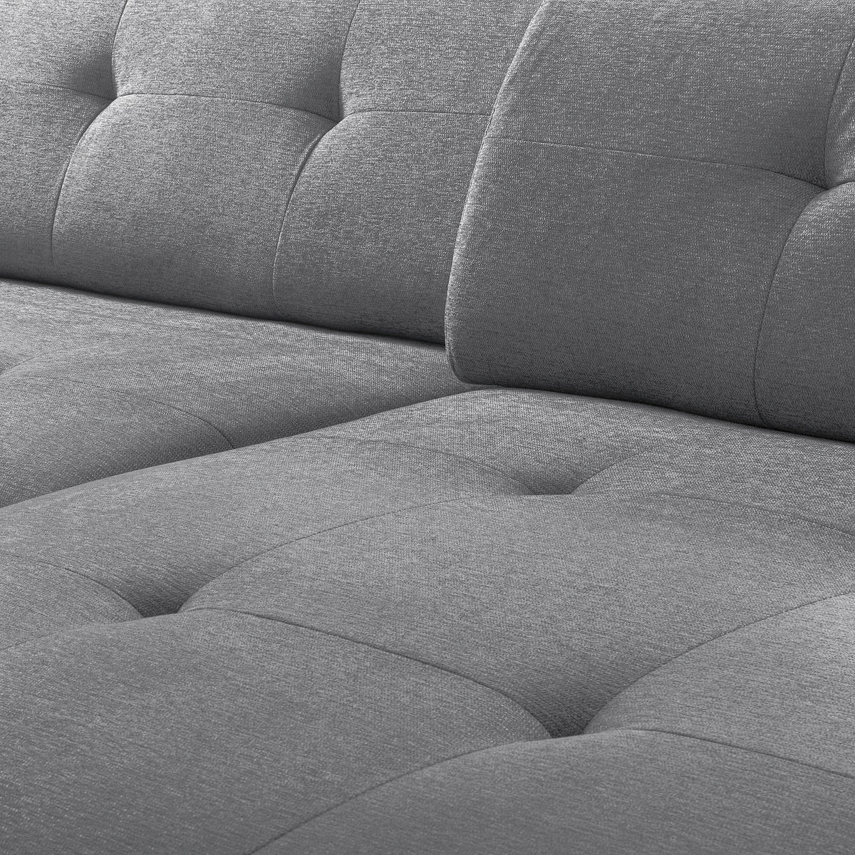 ECKSOFA AUSTIN Grau Flachgewebe Sitztiefenverstellung  - Schwarz/Grau, Design, Kunststoff/Textil (286/169cm) - Livetastic
