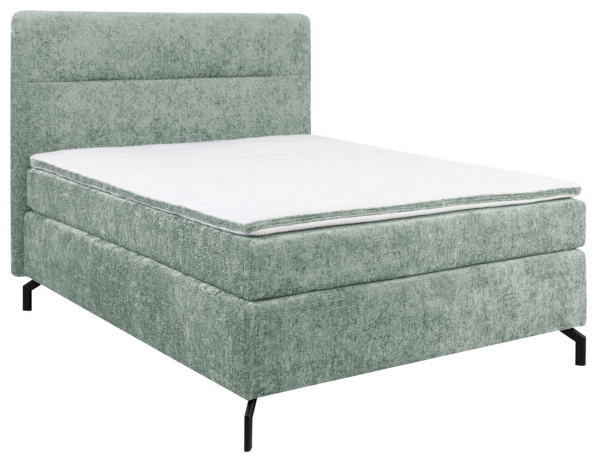 BOXSPRINGBETT 140/200 cm  in Jadegrün  - Jadegrün/Schwarz, Design, Textil/Metall (140/200cm) - Esposa