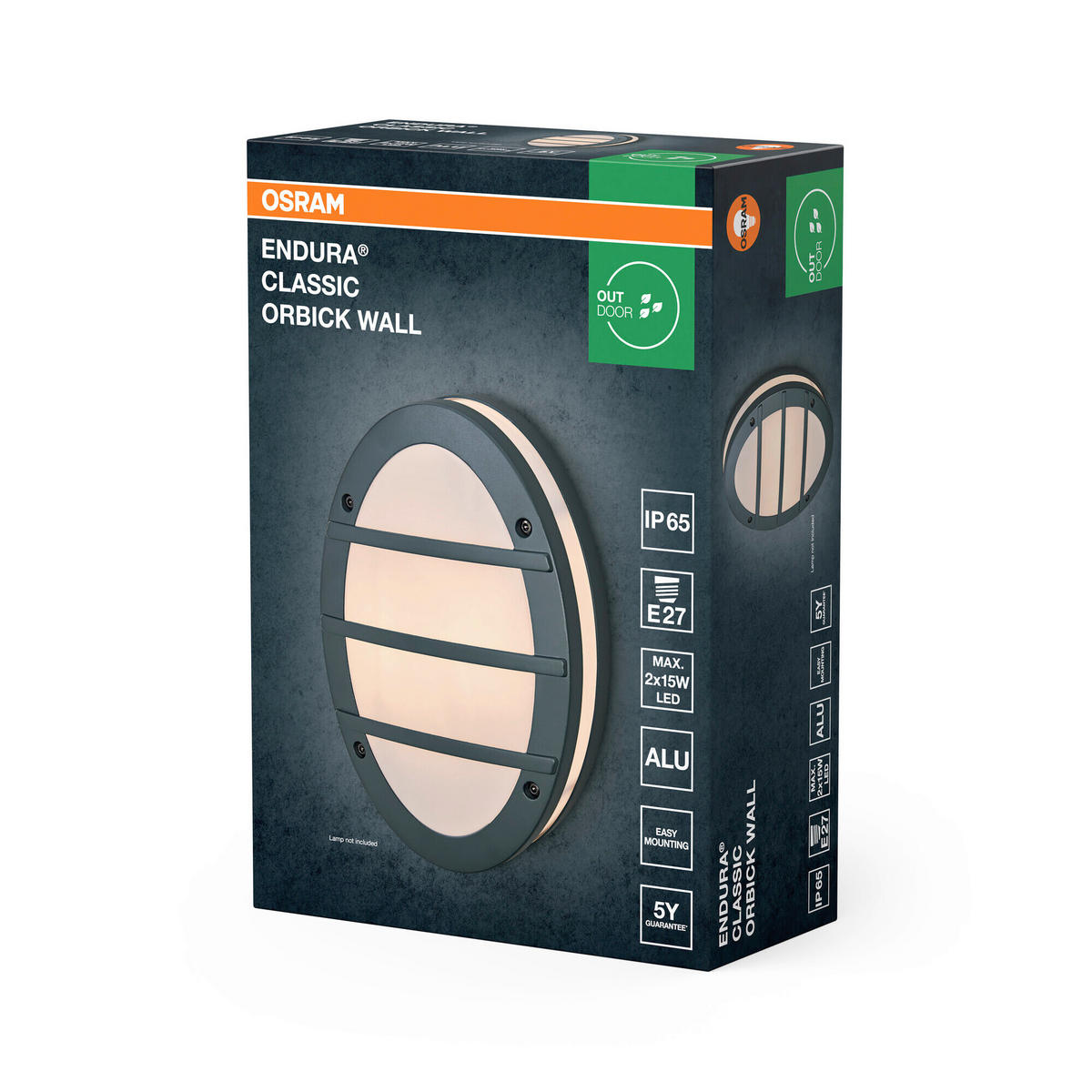 AUßENLEUCHTE 20/9,5/29 cm   - Dunkelgrau, Basics, Kunststoff/Metall (20/9,5/29cm) - Osram