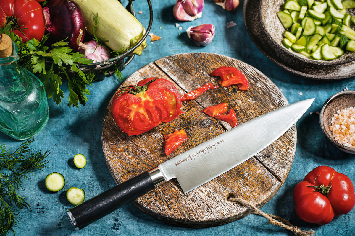 NOŽ ŠEFA KUHINJE  MO-V        33,5 cm    - srebrne boje/crna, Basics, drvni materijal/metal (33,5cm) - Samura
