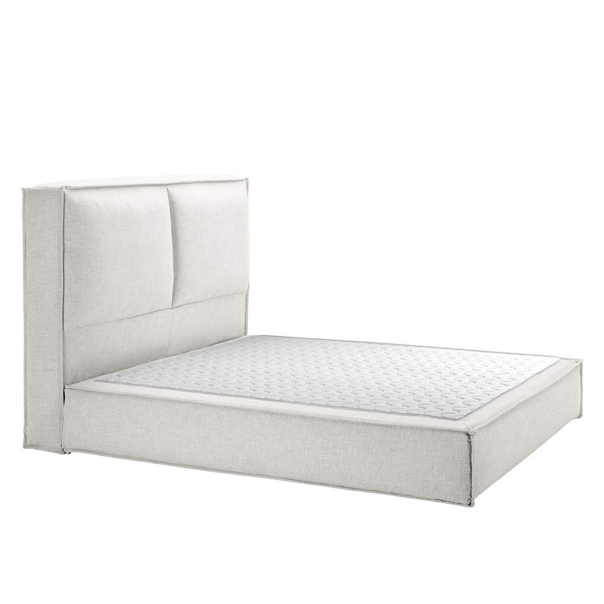 BOXSPRINGBETT 180/200 cm  in Creme  - Creme/Schwarz, Design, Textil (180/200cm) - home24