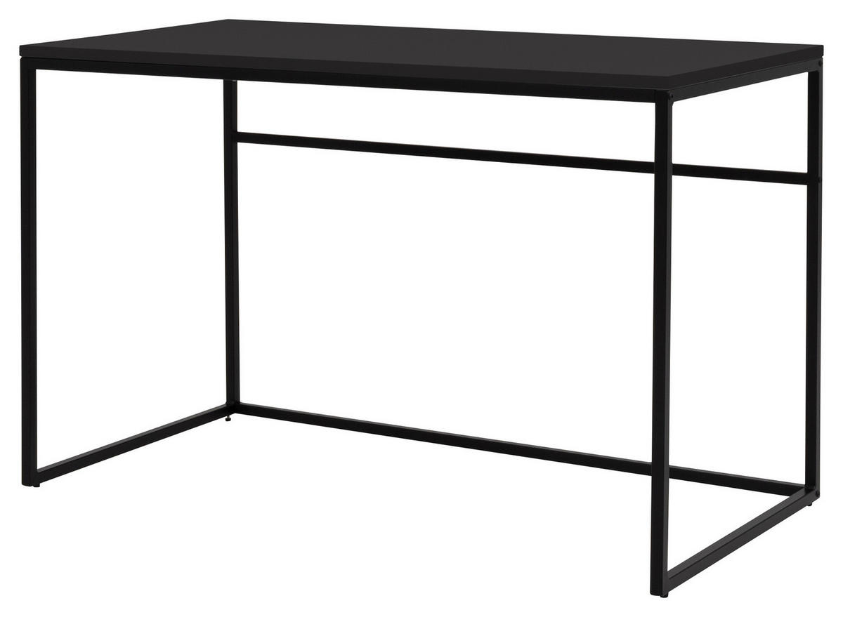 SCHREIBTISCH 118/60/75 cm  in Schwarz  - Schwarz, Design, Holzwerkstoff/Metall (118/60/75cm)