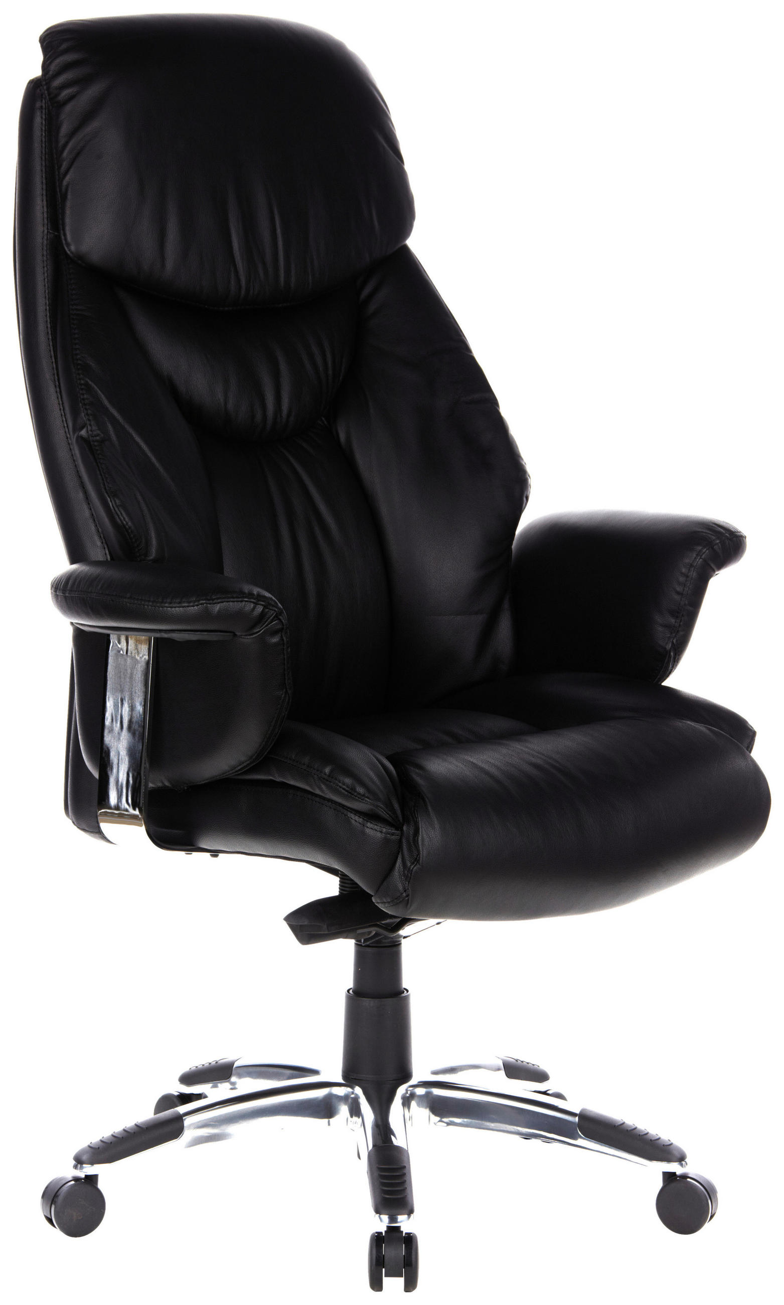 CHEFSESSEL Lederlook Schwarz  - Schwarz, MODERN, Kunststoff/Textil (63/140/52cm) - MID.YOU