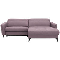 ECKSOFA MANTA in Flachgewebe Altrosa  246/175 cm  - Schwarz/Altrosa, Design, Textil/Metall (246/175cm) - Celina