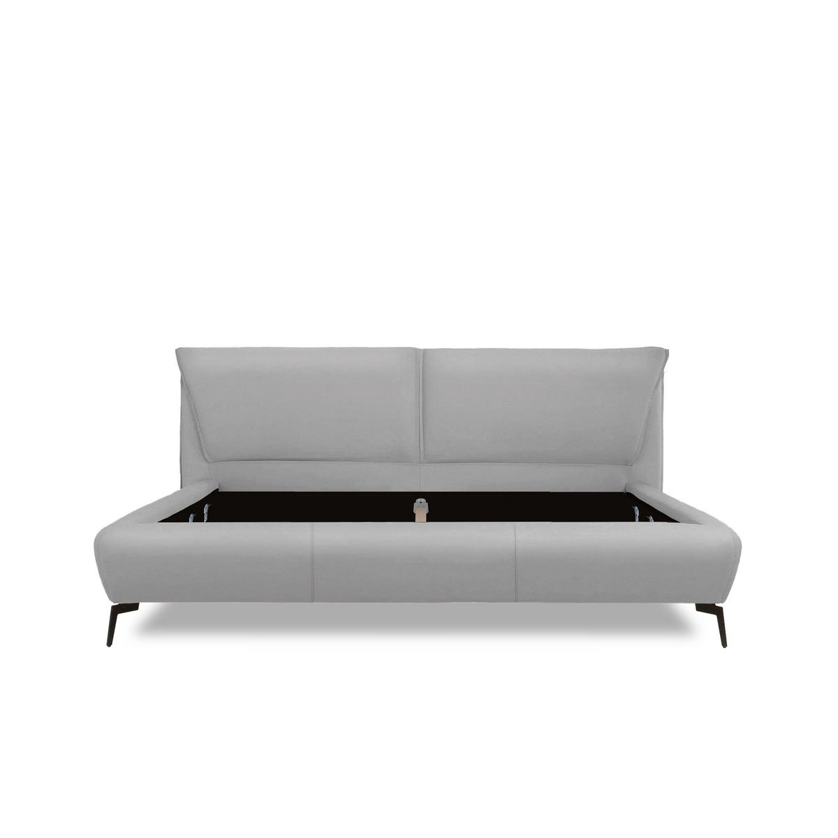 Pat, 160/200 cm, platinat - platinat/culoare crom, Basics, metal/piele (160/200cm) - Esposa