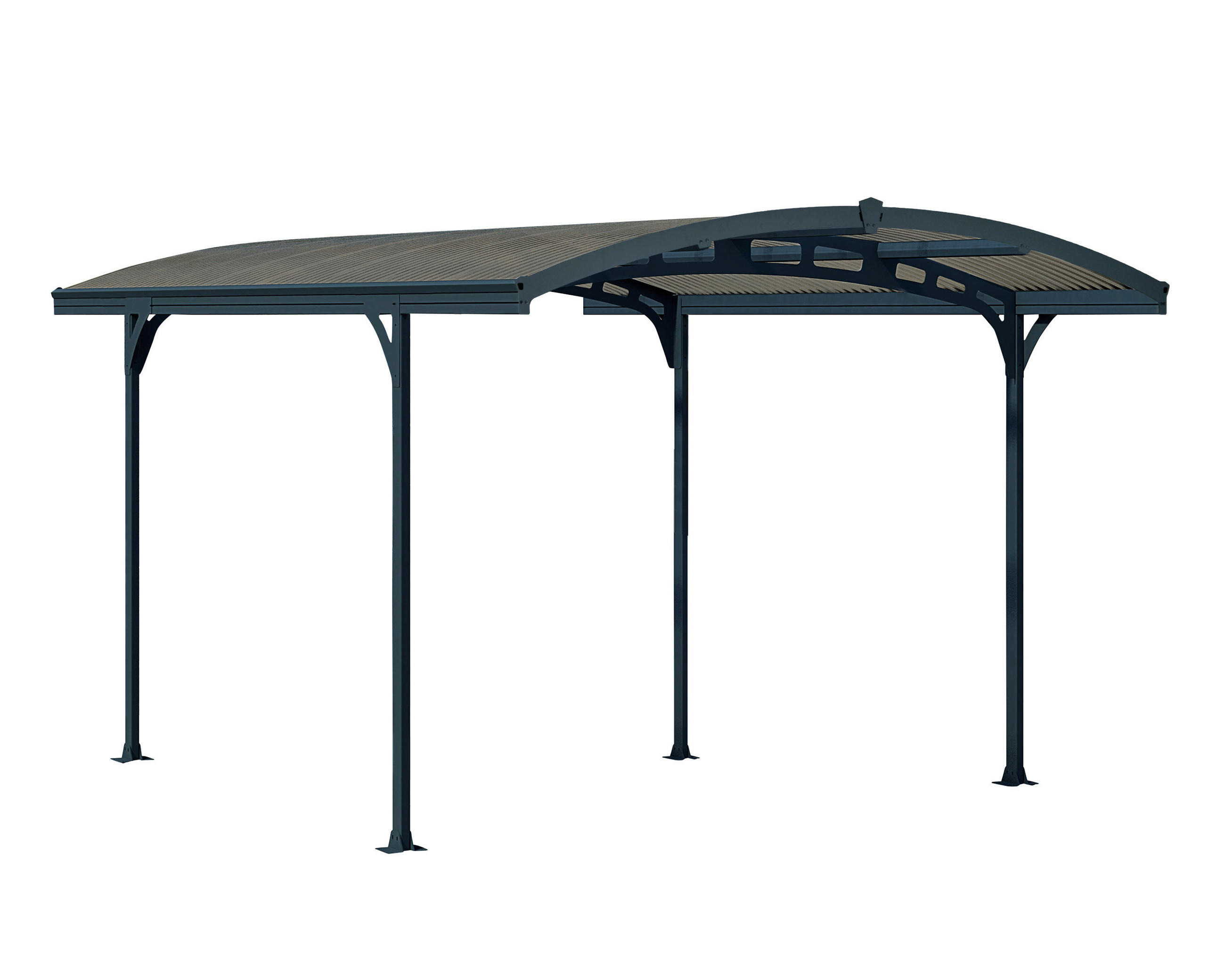 CARPORT 288/242/495 cm Aluminium  - Anthrazit/Bronzefarben, Basics, Kunststoff/Metall (288/242/495cm)