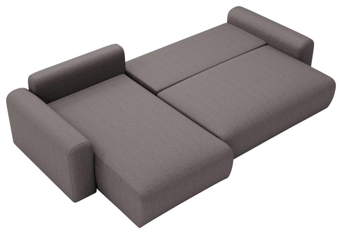 ECKSOFA Anthrazit  - Anthrazit/Creme, Design, Kunststoff/Textil (246/150cm) - Livetastic