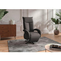 SESSEL in Echtleder Anthrazit  - Anthrazit/Schwarz, Konventionell, Leder/Metall (74/112/82cm) - Sit & More