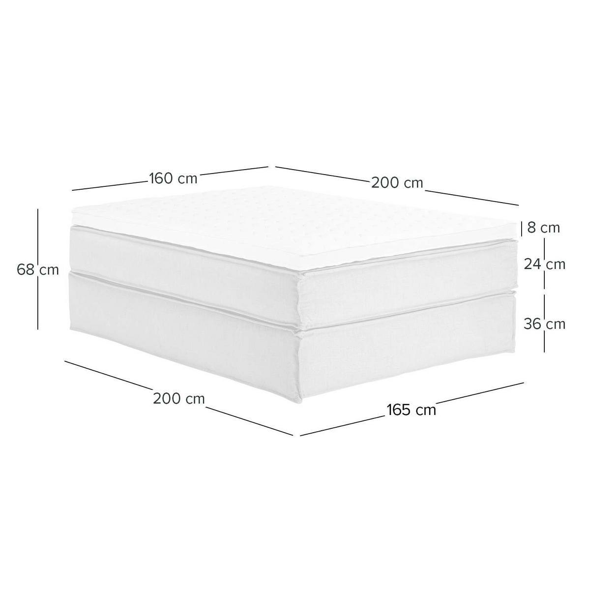 BOXSPRINGBETT 160/200 cm  in Anthrazit  - Anthrazit/Schwarz, Design, Textil (160/200cm) - home24