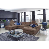 WOHNLANDSCHAFT Taupe Flachgewebe  - Taupe/Silberfarben, KONVENTIONELL, Textil/Metall (223/363/176cm) - Sit & More