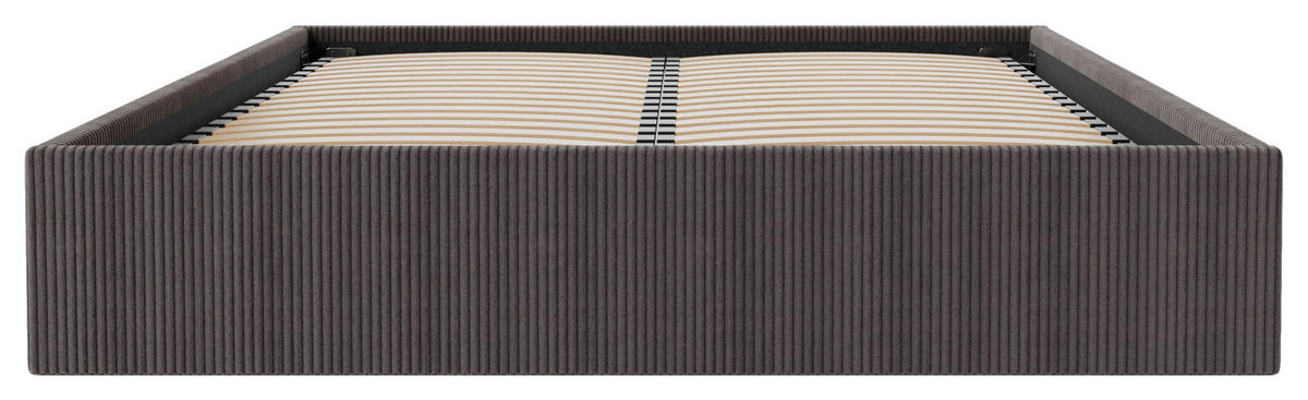 POLSTERBETT Bettkasten, Lattenrost 140/200 cm  in Anthrazit  - Anthrazit/Schwarz, Design, Holz/Textil (140/200cm) - Boxxx