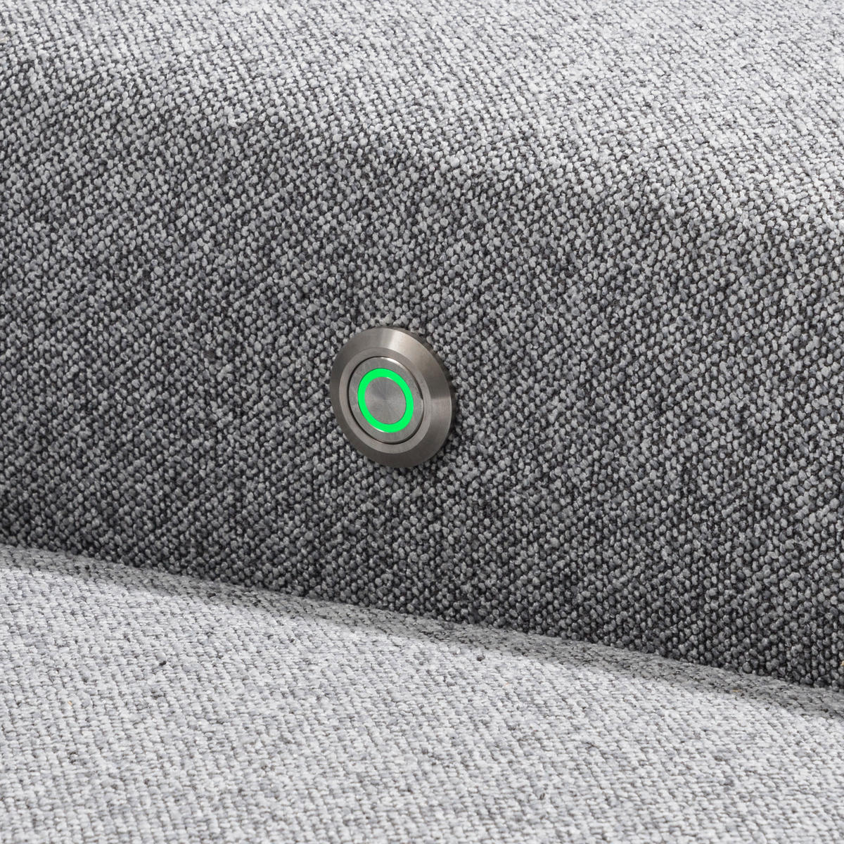 ECKSOFA  in Flachgewebe Grau  205/308 cm  - Schwarz/Grau, Design, Textil/Metall (205/308cm) - Sedda