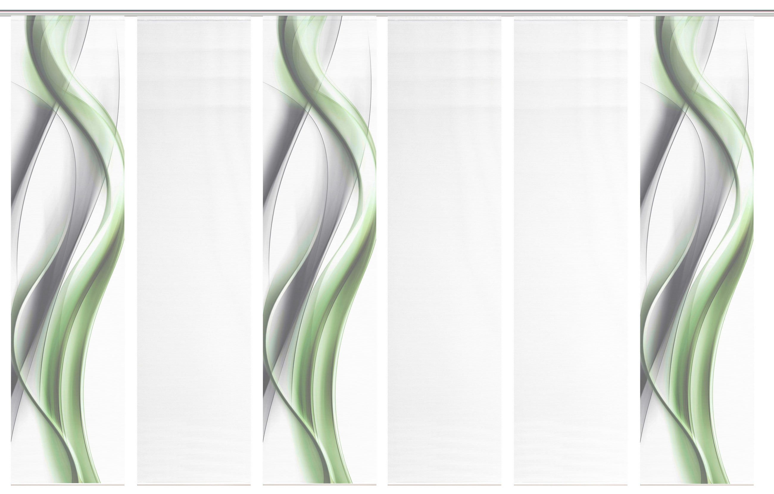 FLÄCHENVORHANG in Grau, Grün, Weiß blickdicht  - Weiß/Grau, Design, Textil (60/260cm)