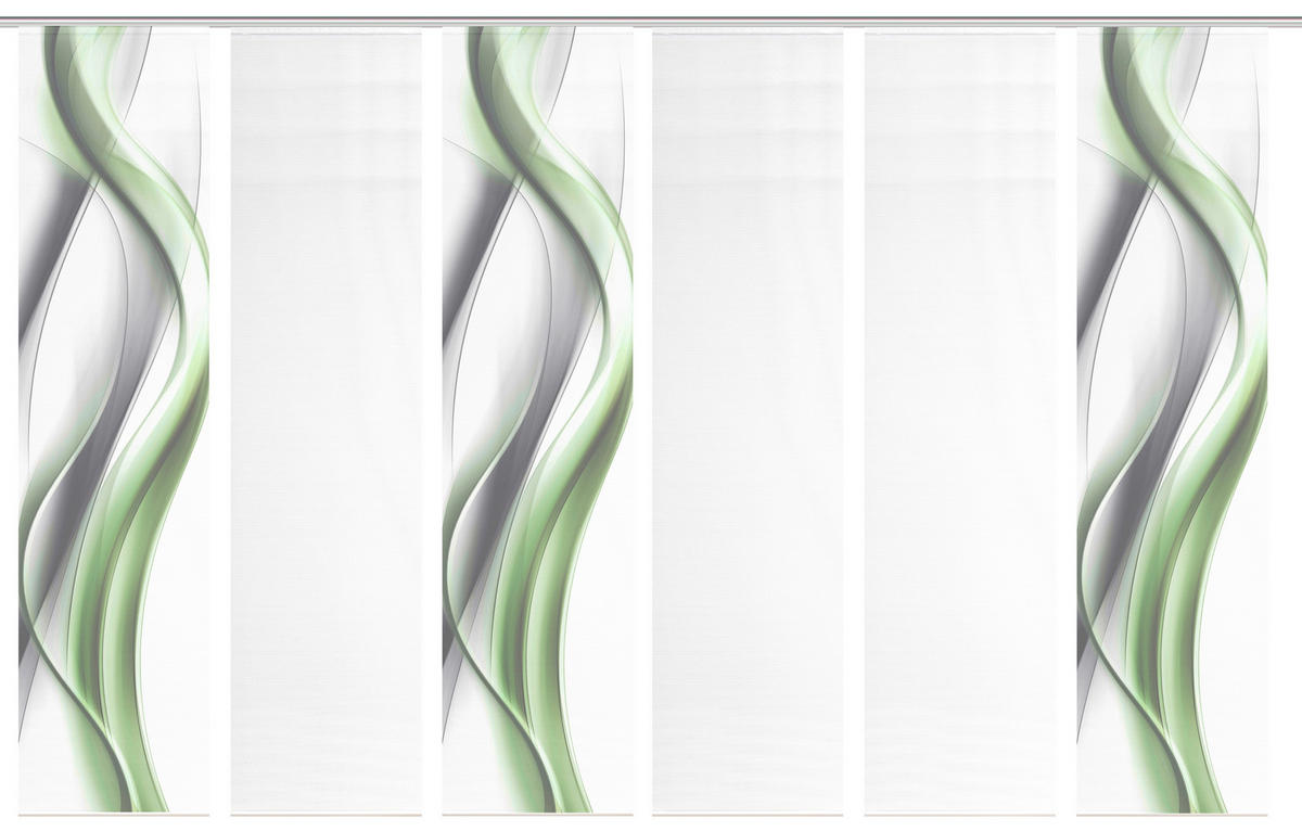 FLÄCHENVORHANG in Grau, Grün, Weiß blickdicht  - Weiß/Grau, Design, Textil (60/260cm)