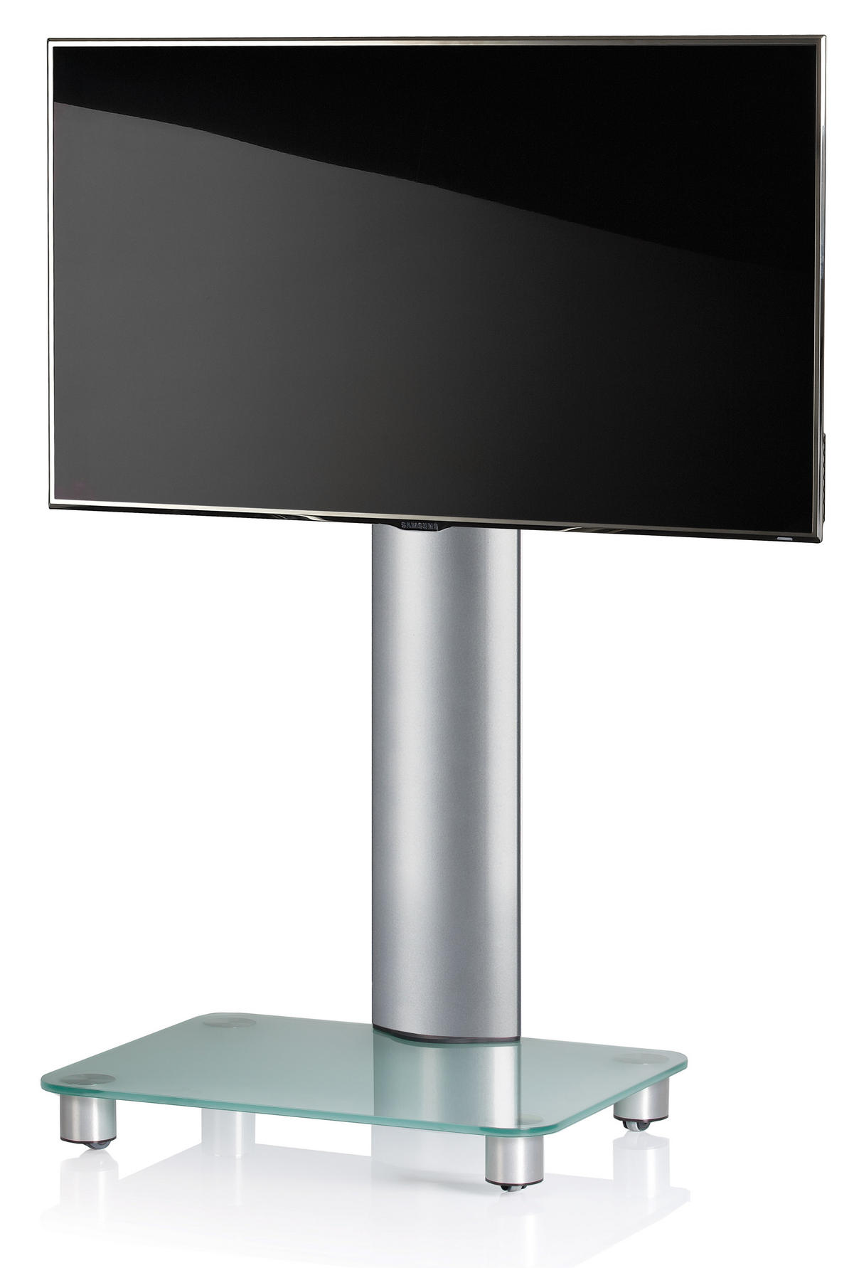 TV-RACK - Silberfarben, Konventionell, Glas/Metall (60/100/44cm) - MID.YOU