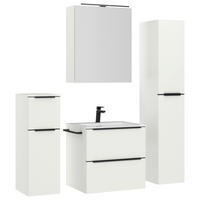 BADEZIMMER 5-teilig  in 121 cm  - Schwarz/Weiß, MODERN, Holzwerkstoff/Stein (121cm) - Nobilia