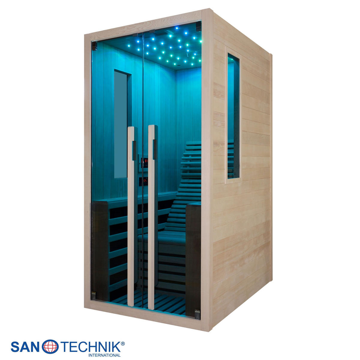 INFRAROTKABINE CARBON 1 für 1 Personen CARBON 1  - Naturfarben, Basics, Holz (100/195/130cm) - Sanotechnik