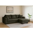 ECKSOFA Dunkelgrün Webstoff  - Dunkelgrün/Braun, KONVENTIONELL, Holz/Textil (170/235cm) - Carryhome