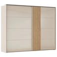 SCHWEBETÜRENSCHRANK 262/223/68 cm 2-türig Eichefarben, Champagner  - Champagner/Eichefarben, Design, Glas/Holzwerkstoff (262/223/68cm) - Novel