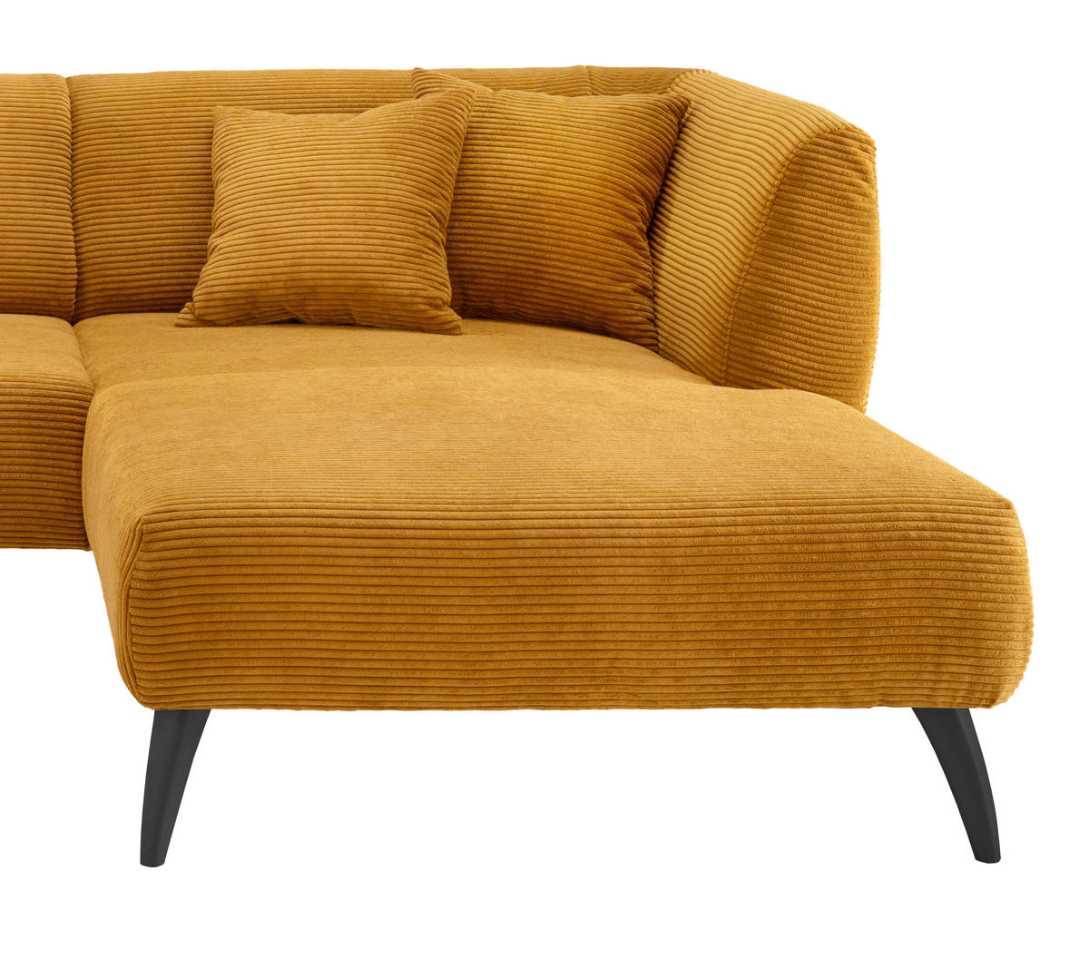 ECKSOFA  in Cord Goldfarben  264/160 cm  - Goldfarben/Schwarz, MODERN, Holz/Textil (264/160cm) - MID.YOU