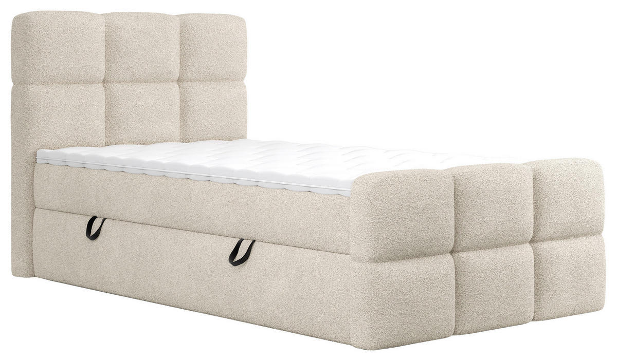 BOXBETT 120/200 cm  in Beige  - Beige/Schwarz, Design, Holzwerkstoff/Kunststoff (120/200cm) - Xora