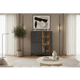 HIGHBOARD , 96,3/117/41,5 cm,  - Schwarz/Grau, Design, Glas/Holzwerkstoff (96,3/117/41,5cm) - Novel