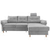 ECKSOFA in Chenille Silberfarben  - Silberfarben/Naturfarben, Modern, Holz/Textil (250/176cm) - Livetastic