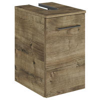 WASCHBECKENUNTERSCHRANK 30/49,8/38,3 cm  - Eiche dunkel/Chromfarben, KONVENTIONELL, Holzwerkstoff/Metall (30/49,8/38,3cm) - Sadena