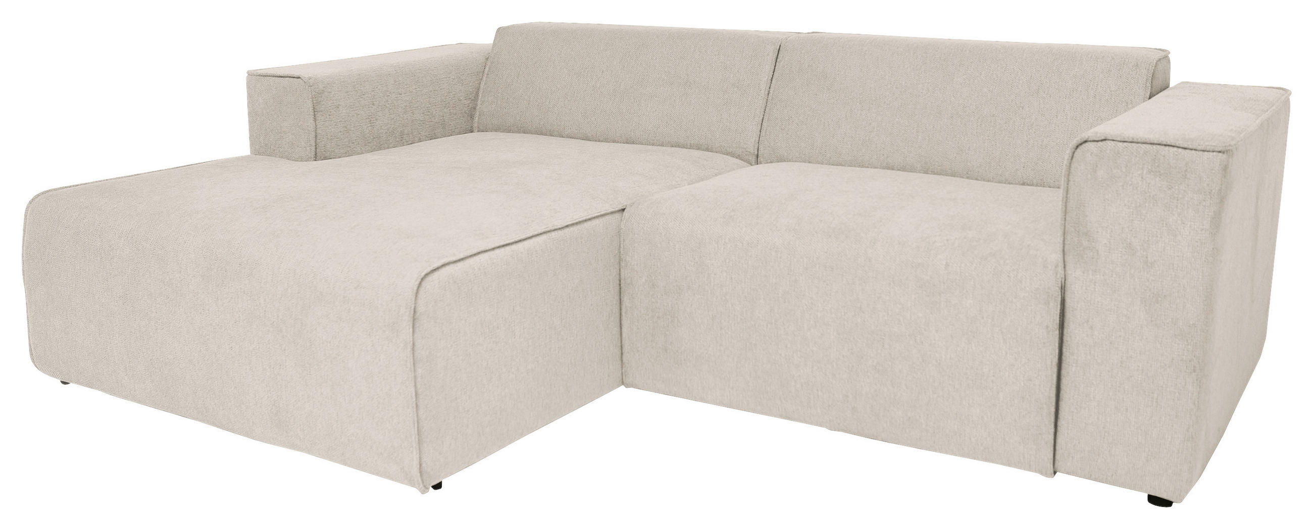 ECKSOFA Creme Struktur - Creme/Schwarz, Design, Kunststoff/Textil (161/234cm) - P & B