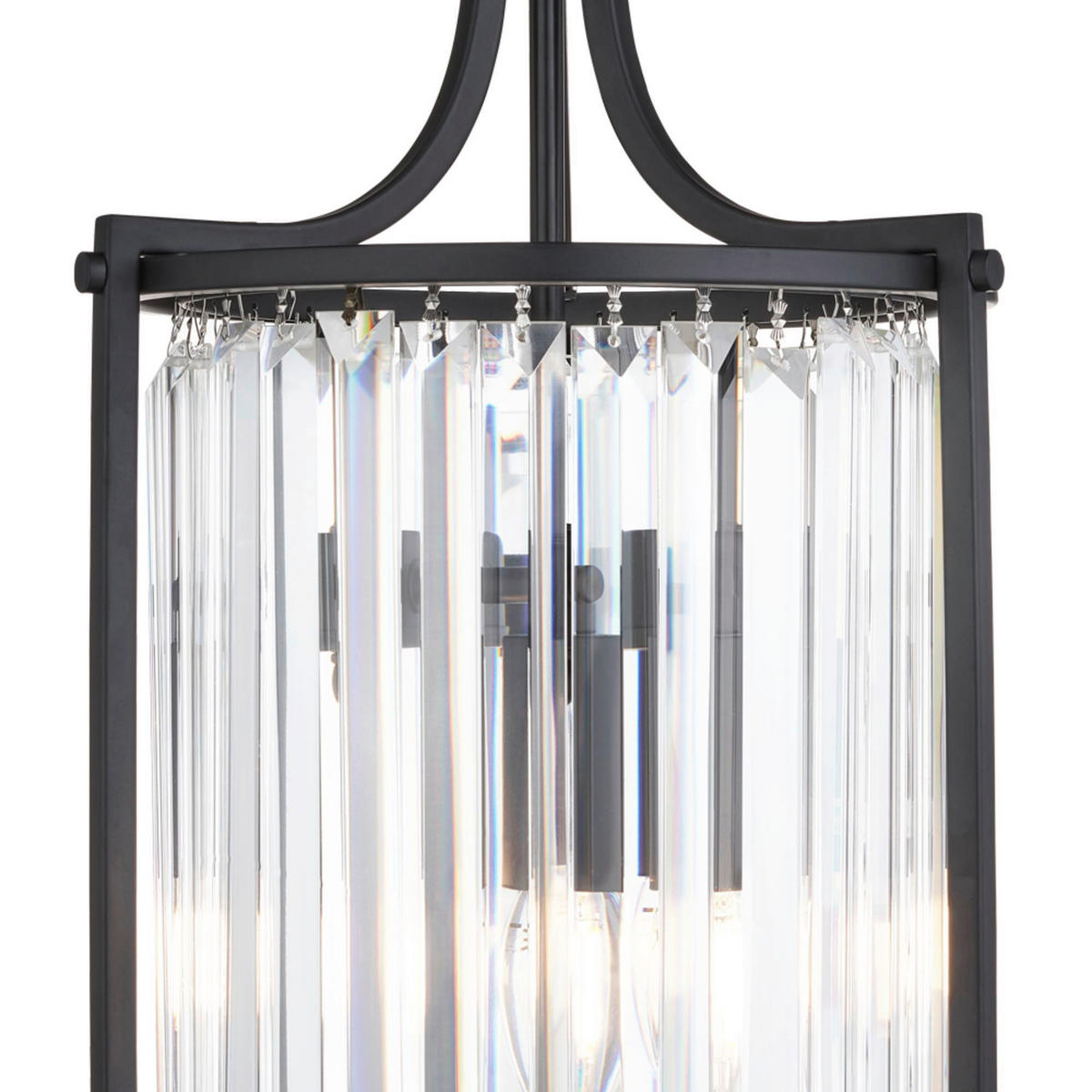 KRISTALL-HÄNGELEUCHTE 26/150 cm   - Schwarz, Design, Glas/Metall (26/150cm)