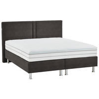 BOXSPRINGBETT 160/200 cm  in Dunkelbraun  - Dunkelbraun/Alufarben, Design, Kunststoff/Textil (160/200cm) - Beldomo - Sleep