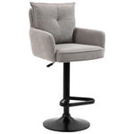 BARHOCKER Cord Schwarz, Taupe Eisen Stoffauswahl, Sitzfläche 360° drehbar, inklusive Armlehnen  - Taupe/Schwarz, Design, Textil/Metall (54/98-120/58cm) - Novel