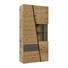 VITRINE Wildeiche furniert Eichefarben, Grau - Eichefarben/Grau, Design, Glas/Holz (96/202/42,3cm) - Voglauer