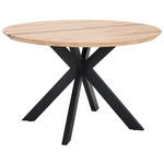 ESSTISCH in Holz, Metall 120/120/76 cm  - Eichefarben/Schwarz, Design, Holz/Metall (120/120/76cm) - Linea Natura