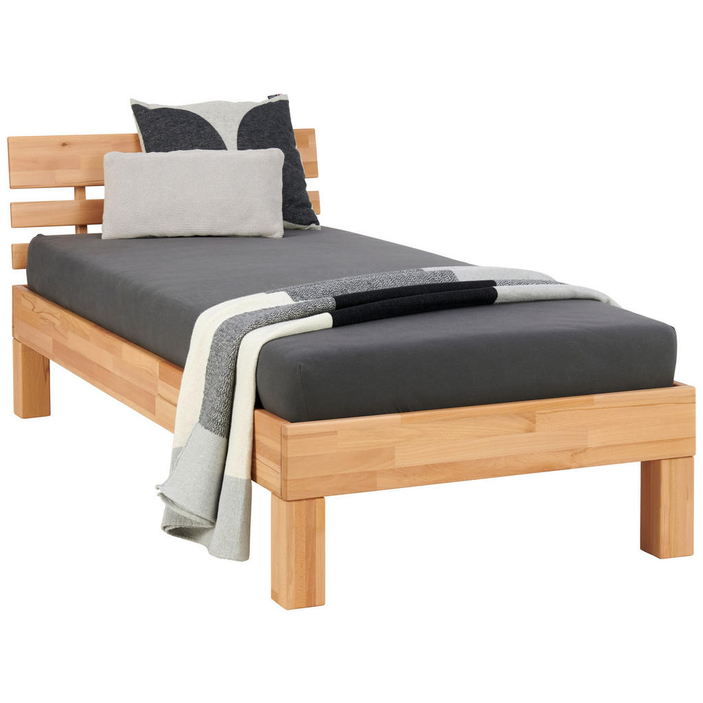 Thumbnail - Mid.you Bett, Kernbuche, Holz, Kernbuche, massiv, 90x220 cm, für Rollrost geeignet, Lattenrost geeignet, Holzmöbel, Holz...