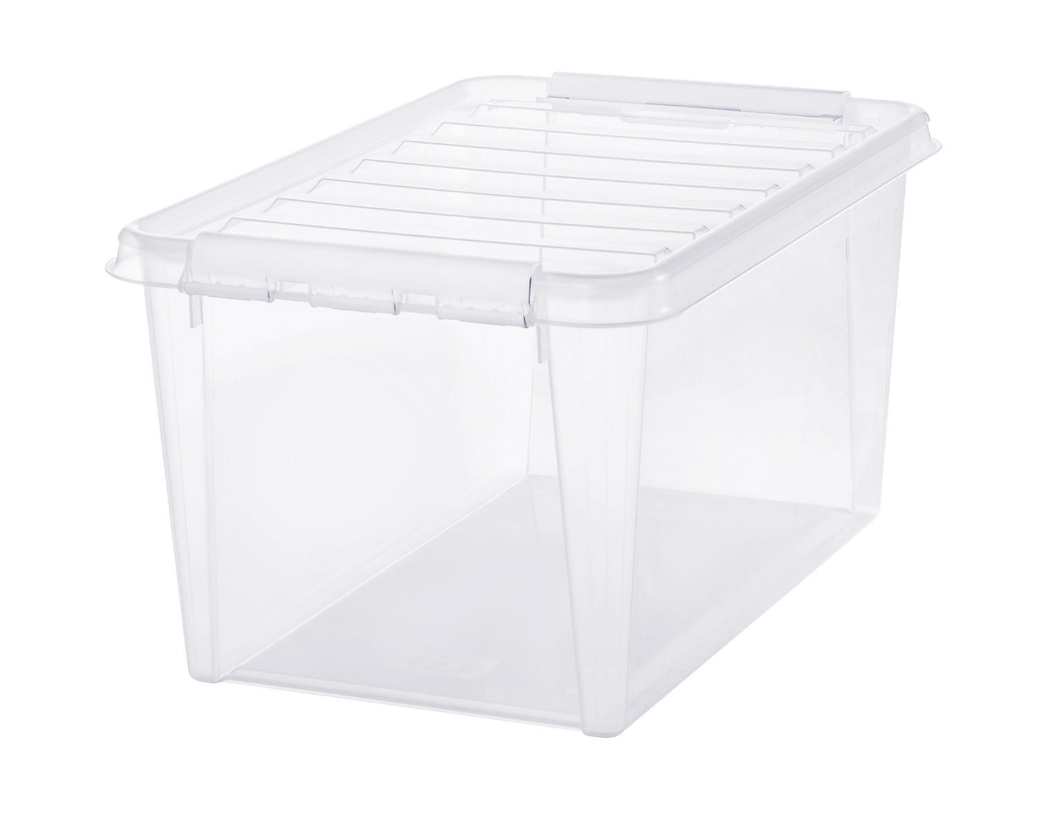 FÖRVARINGSLÅDA 59/39/31 cm   - klar/vit, Basics, plast (59/39/31cm) - Smart Store