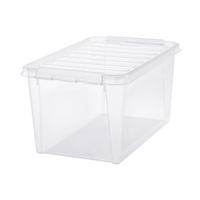 FÖRVARINGSLÅDA 59/39/31 cm   - klar/vit, Basics, plast (59/39/31cm) - Smart Store