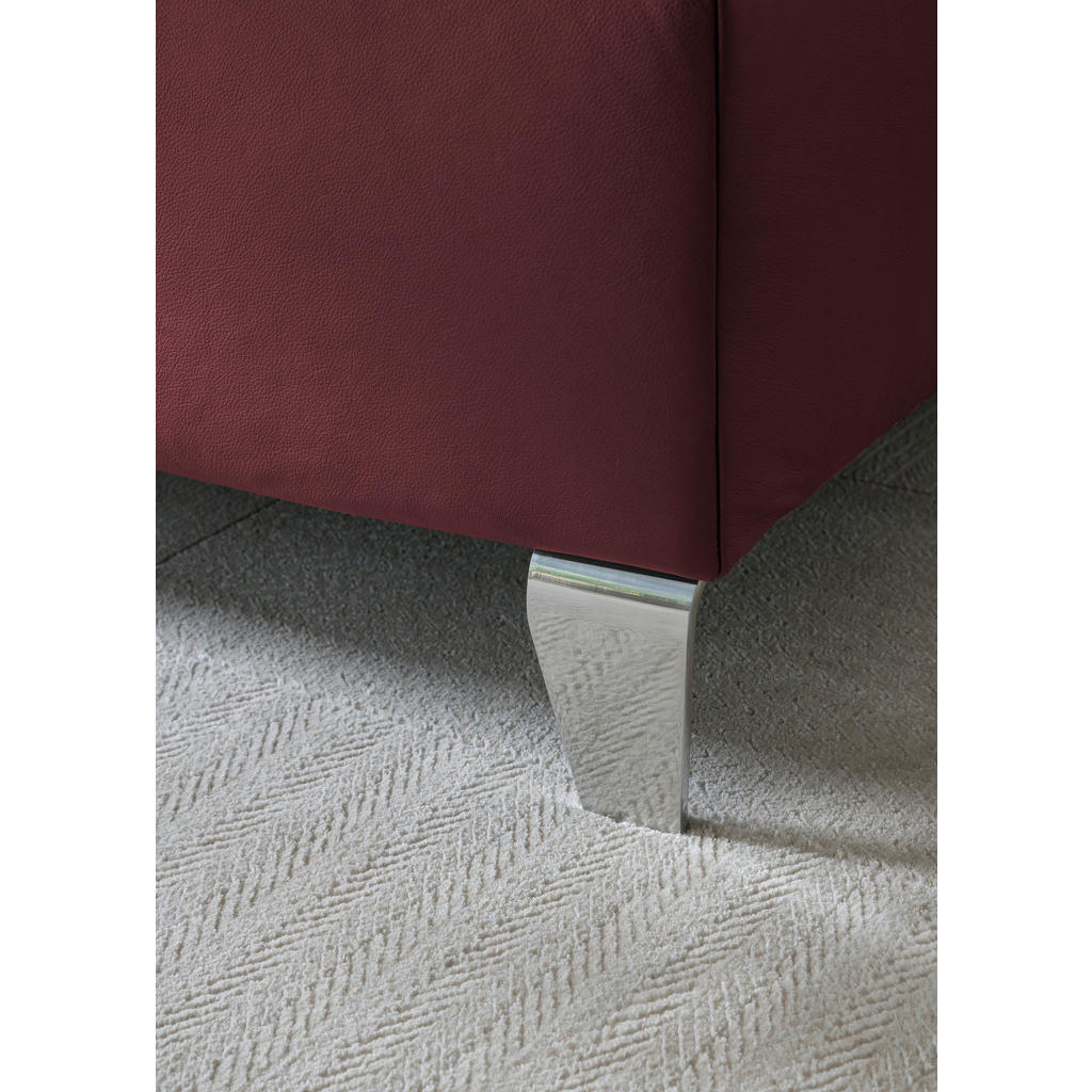 Thumbnail - Novel Boxspringbett, Bordeaux, Textil, Echtleder, Rindleder, H4, 7-Zonen, Höhe ca. 27 cm, 140x200 cm, Über- und Sondergr...
