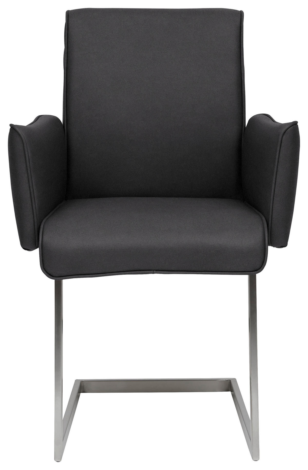 ARMLEHNSTUHL  in Stahl Mikrofaser  - Edelstahlfarben/Schwarz, Design, Holzwerkstoff/Textil (63/91/60cm) - Dieter Knoll