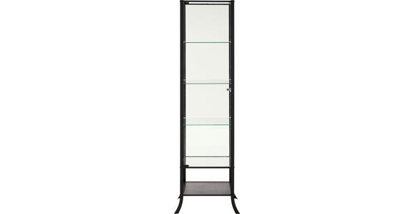 VITRINE  in Schwarz, Transparent  - Transparent/Schwarz, Basics, Glas/Metall (45/180/40cm) - Xora