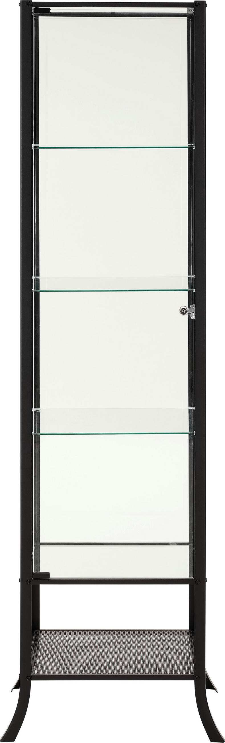 VITRINESchwarz, Transparent  - Transparent/Schwarz, Basics, Glas/Metall (45/180/40cm) - Xora