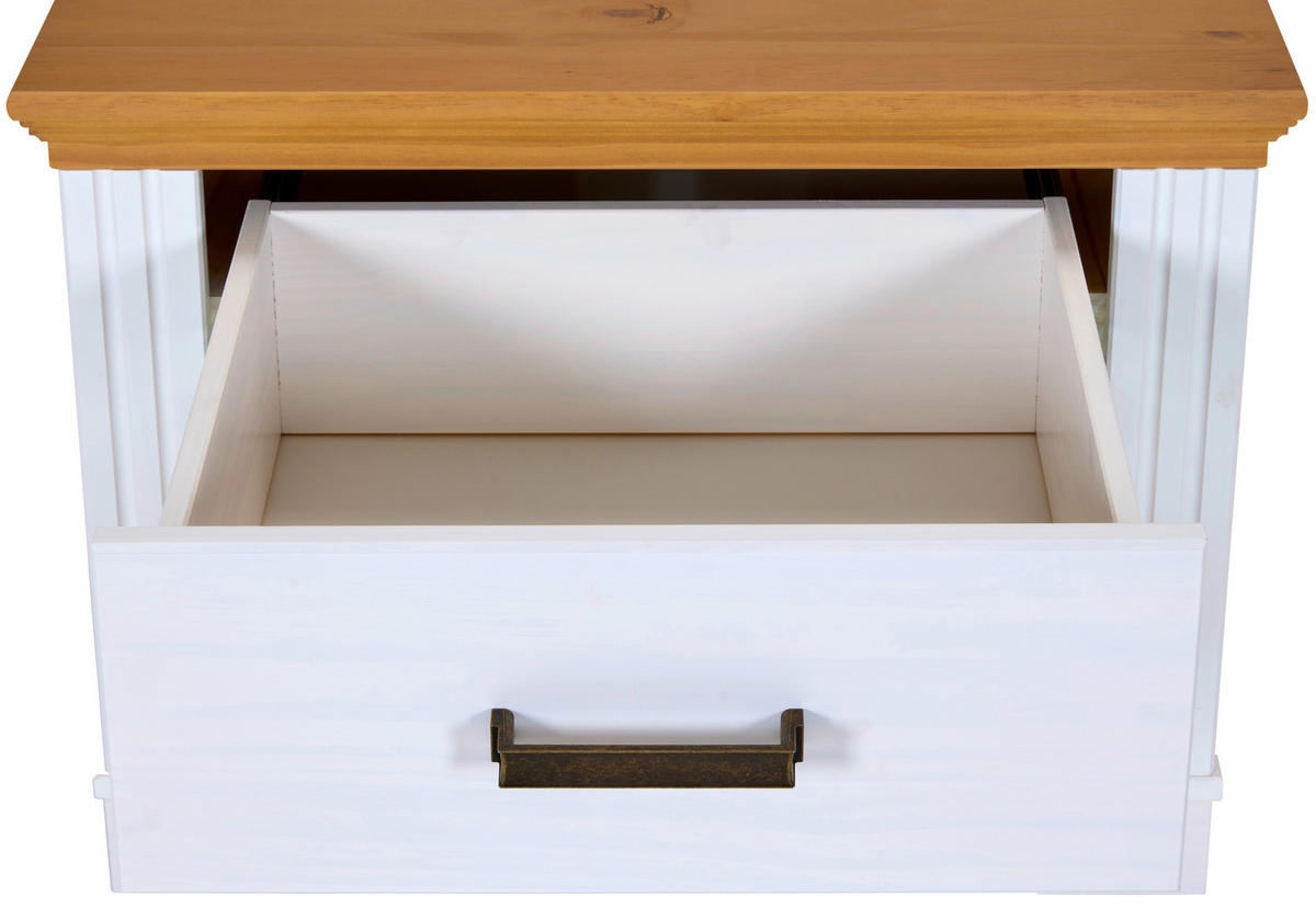 NOĆNI ORMARIĆ bijela, hrast Artisan   - bijela/hrast Artisan, Moderno, drvni materijal/metal (68/53/41cm) - Landscape