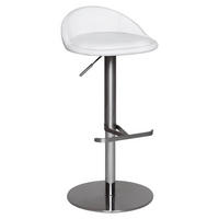 BARHOCKER Lederlook Weiß Sitzfläche 360° drehbar  - Silberfarben/Weiß, MODERN, Textil/Metall (43/65/43cm) - MID.YOU