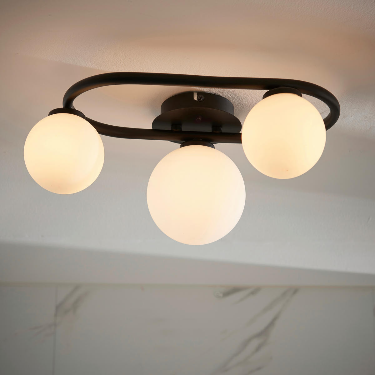 BADEZIMMER-DECKENLEUCHTE Pulsa 35.9/17.5/25.2 cm   - Chromfarben/Opal, Basics, Glas (35.9/17.5/25.2cm) - ENDON