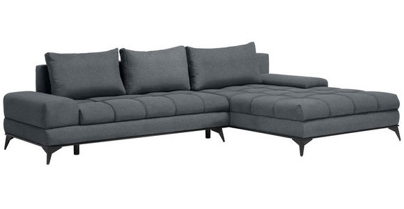 ECKSOFA Blau, Grau Webstoff  - Blau/Schwarz, Design, Textil/Metall (315/212cm) - Carryhome